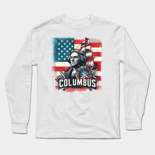 Columbus Canvas: Ohio Flag Elegance 🌳🇺🇸 Long Sleeve T-Shirt